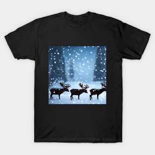 Reindeer in Snowing T-Shirt